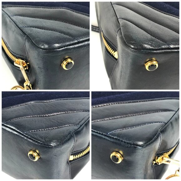 CHANEL vintage Quilted shoulder bag Shoulder Bag Jersey / Leather Navy - Picture 16 of 16